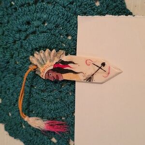 Ivory bone Indian bookmark